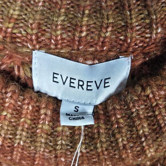 Evereve Sweater Womens Small Brown Orange Tillie Ombre Space Dye Crewneck Knit - Picture 4 of 13